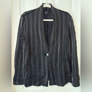 Giorgio Armani Women's Black Pinstripe Blazer Size 46
